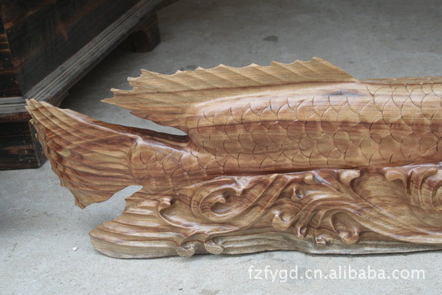 【【佛緣木雕】木制工藝品 木雕根雕刻香樟木金龍魚 風水裝飾擺件】價格,廠家,圖片,其他民俗工藝品,吳耀 -