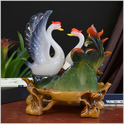 【2013【六月新款產品】仿玉工藝品擺件WM605百年好合-墨玉】價格,廠家,圖片,塑料、樹脂工藝品,義烏市博達工藝品-